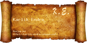 Karlik Endre névjegykártya